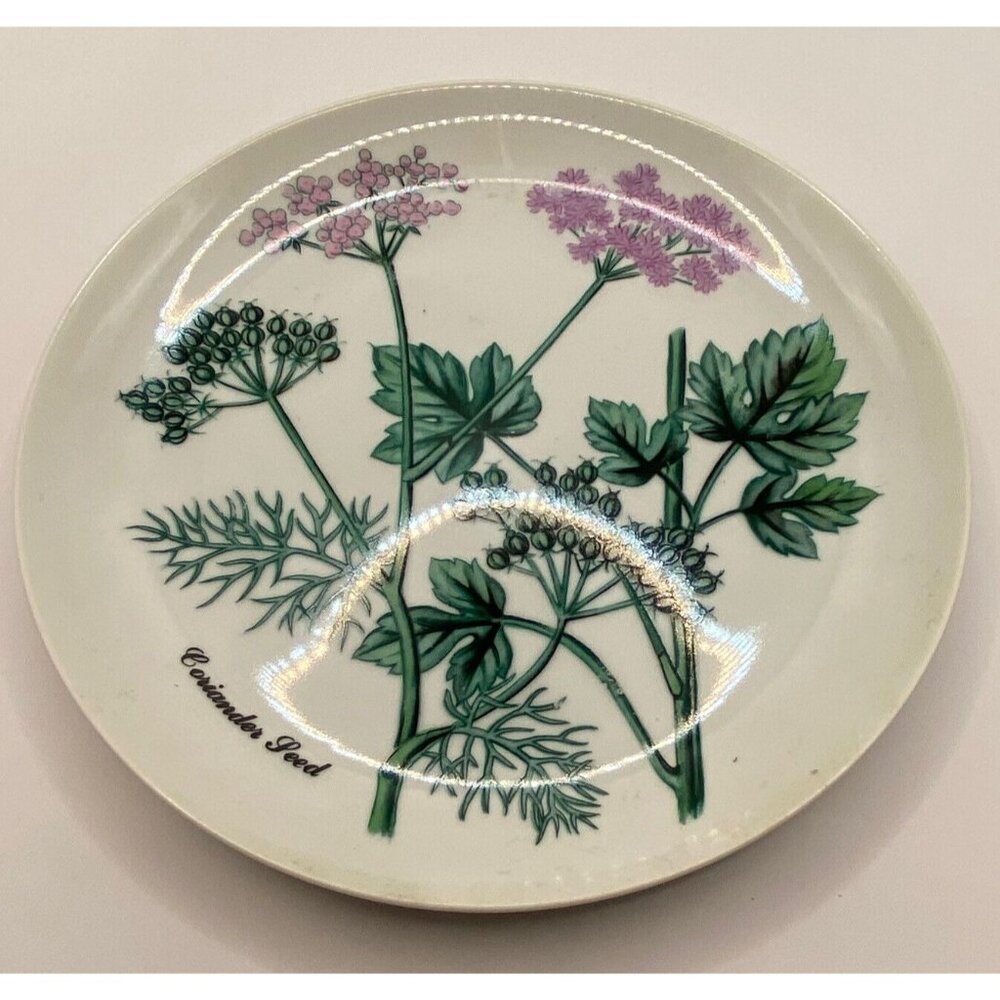 Vintage Shafford botanical 5 ceramic salad plates herbs seeds poppy ginger Japan - Picture 6 of 10